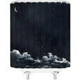 thumbnail image 3 of Moon Shower Curtain Night Starry Sky Cloud Stars New Moon Sparkly Shiny Fantasy Galaxy Decor Polyester Fabric Include Hooks,(36" Wx70 H), 3 of 3