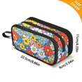 thumbnail image 4 of FORMRS Pencil Case with 3 Compartments Zipper Pouch, Elementary School Level and up, Floral Fiesta, 4 of 8