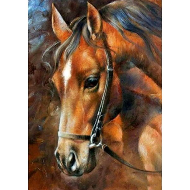 Otros kits de pintura de diamante de caballo DIY decorativos de pared para adultos y principiantes, kits de pintura de diamante redondo 5D Kits de arte de diamante de caballo Pintura de taladro c