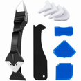 thumbnail image 1 of Embout de Calfeutrage en Silicone 3 en 1 (Acier Inoxydable) Grattoir Scellant Outil de Finition Réutilisable 5 Embouts en Silicone Excellent Outil pour Joints d'Évier de Cuisine et de Salle de Bain, 1 of 5