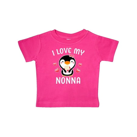 

Inktastic I Love My Nonna with Cute Penguin and Hearts Gift Baby Girl T-Shirt