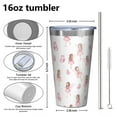 thumbnail image 4 of 16oz Tumblers Fairy Princess Butterfly Pattern Stainless Steel Vacuum Insulated Double Wall Travel Tumbler Cups Mug with Lid and Straw,Cleaning Brush for Coffee,Tea, 4 of 4