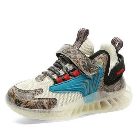 

Kids Casual Camouflage Sneakers Breathable Hook-and-loop Fastener Student Sports Shoes Outdoor Running Walking For Boys And Girls