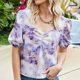 thumbnail image 2 of Mujeres verano casual moda sexy cuello en V camisa T manga corta letras imprimir camisetas tops blusa Pompotops  hkajfhjk466175, 2 of 6