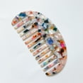 thumbnail image 2 of ✪ Wide Tooth Hair Comb Marble Leopard Acetate Anti-Static Detangling Hairbrush, 2 of 17