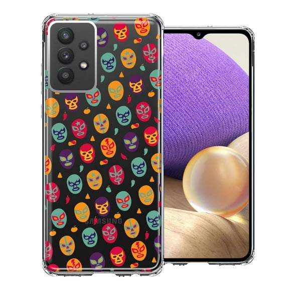 MUNDAZE For Samsung Galaxy A32 Lucha Libre Masks Design Double Layer Phone Case Cover