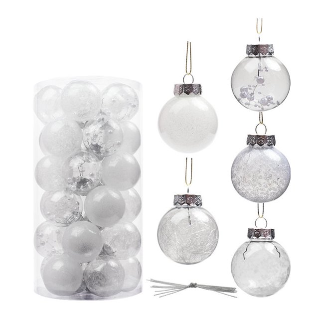 Toystoory Paquete de 30 bolas de Navidad, colgante decorativo de Navidad reutilizable para fiestas, bodas, cumpleaños, fotografía, patio, decoración del Kits de decoración para fiestas Blanco Toystoory HA065288-06B