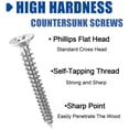 thumbnail image 4 of 25Pcs M4x30mm Phillips Flat Head Self Tapping Wood Screws,304 Stainless Steel, Plastic and Metal.Coarse Threaded, Sharp Point,Self Tapping, 4 of 7