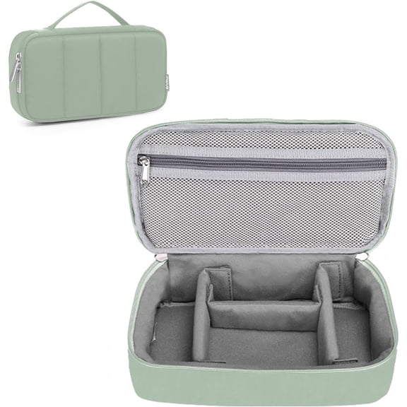 MOSISO Electronic Organizer Travel Case, Puffy Accessories Carry Case | Cable, Charger, Phone, Earphone, Mouse and Other Accessories, Portable Storage Bag with Handle