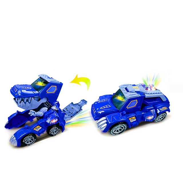 YEYDS Dinosaur Car Deformation, LED Light-Up Dinosaur with Sound, 3D Automatic Transforming Toy for Kids, Fun Interactive Dinosaur Vehicle Clearance Sales Today Deals Prime