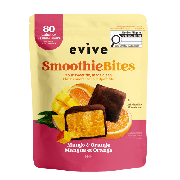 Evive Smoothie Bites Mango & Orange, 144g, Vegan, Non-GMO, Frozen Bites, Blend (banana, cauliflower, mango etc.)