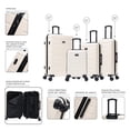 thumbnail image 4 of InUSA TREND 4-Piece Luggage Sets with Spinner Wheels, Handle, Trolley, (20"/24"/28"/32"), Sand, 4 of 6