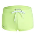 thumbnail image 4 of Lumtrix Men's Swimwear Sexy Swim Trunk Boxer Briefs Beach Bikini Sport Swimsuit Low Square Leg Swim Trunks with Drawstring Fluorescent Green XL, 4 of 5