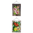 thumbnail image 1 of Decoración de Del Panel de Del Rectángulo Manchado Rose+Mariposa Teñida Decoración de Del Panel de Del R Gloria panel de tapices de ventana, 1 of 8