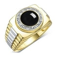 thumbnail image 4 of RYLOS Men's Rings 14K Yellow Gold Ring Cabochon Gemstone & Diamonds Designer Style Onyx Rings For Men Size 11, 4 of 8
