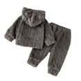 thumbnail image 6 of Fesfesfes Boy and Girls Clothes Size 5 Fashionable Boys and Girls Casual Long Sleeved Hooded Top Round Neck Bottom Pants Solid Color Long Pants Set, 6 of 8