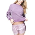 thumbnail image 1 of Aeropostale Suéter de pijama cepillado para mujer, Púrpura, XS, 1 of 1