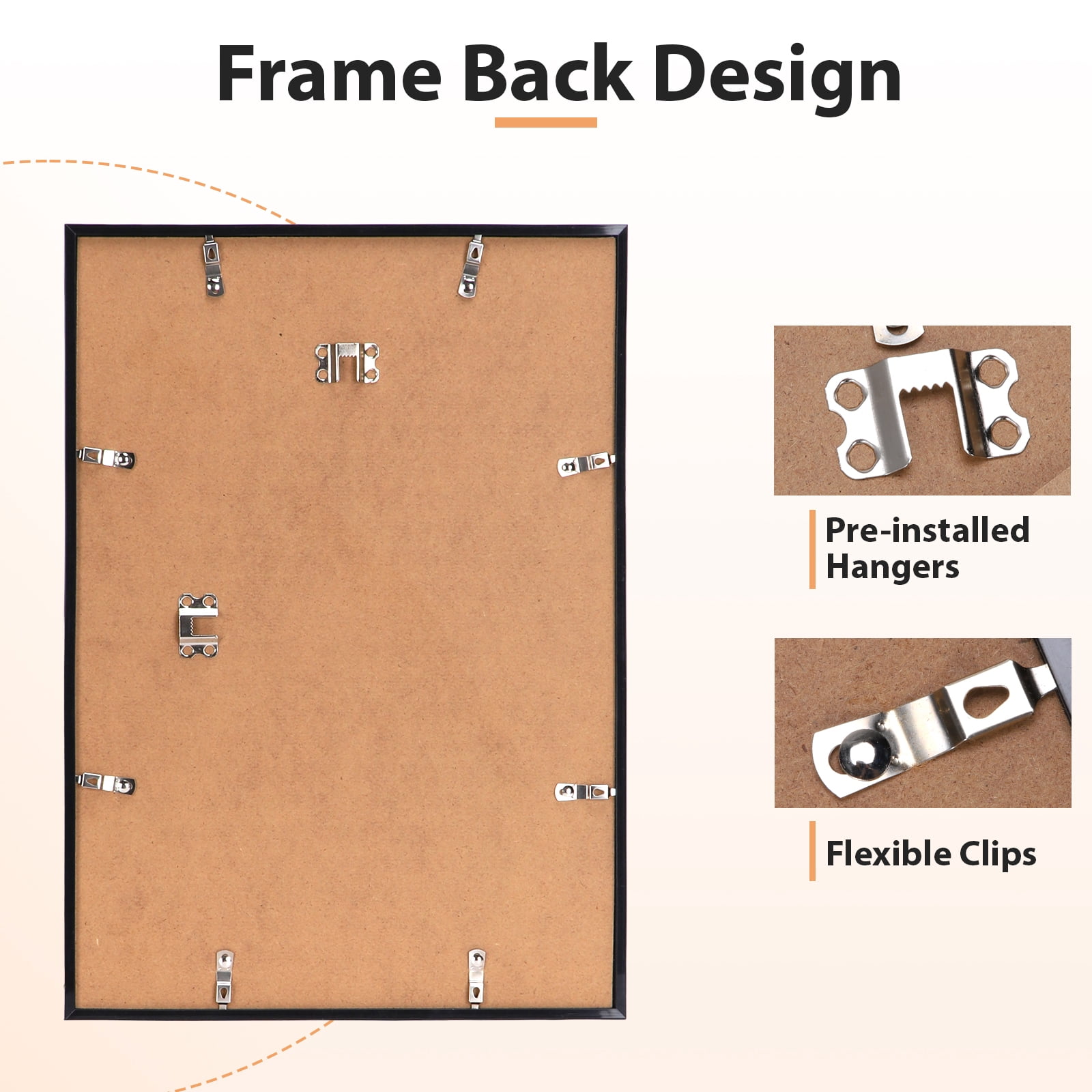 LIZEVINC 4 Pack 11x14 Picture Frame, Display Pictures 8x10 with Mat or 11x14 Without Mat, Wall Hanging Photo Frame, Black