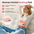 thumbnail image 3 of Electric Heating Pad for Period Cramps, Portable Cordless Menstrual Heating Pad with 5 Heat Levels and 4 Massage Modes, Fast Large Heating Belly Wrap Belt, Gifts for Women Girls(Pink), 3 of 12
