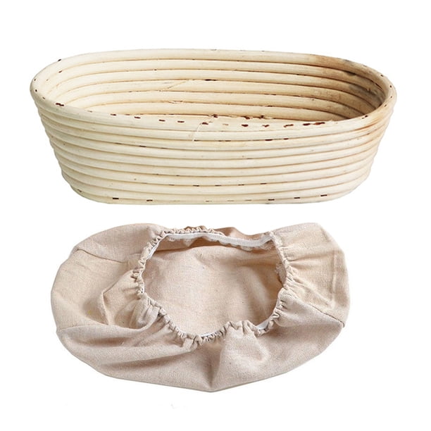 Cesta para fermentar pan con revestimiento, cuencos ovalados redondos tipo banneton para fermentar masa, cesta de fermentación de ratán para pan de masa madre hecha a mano, suministros para hornear