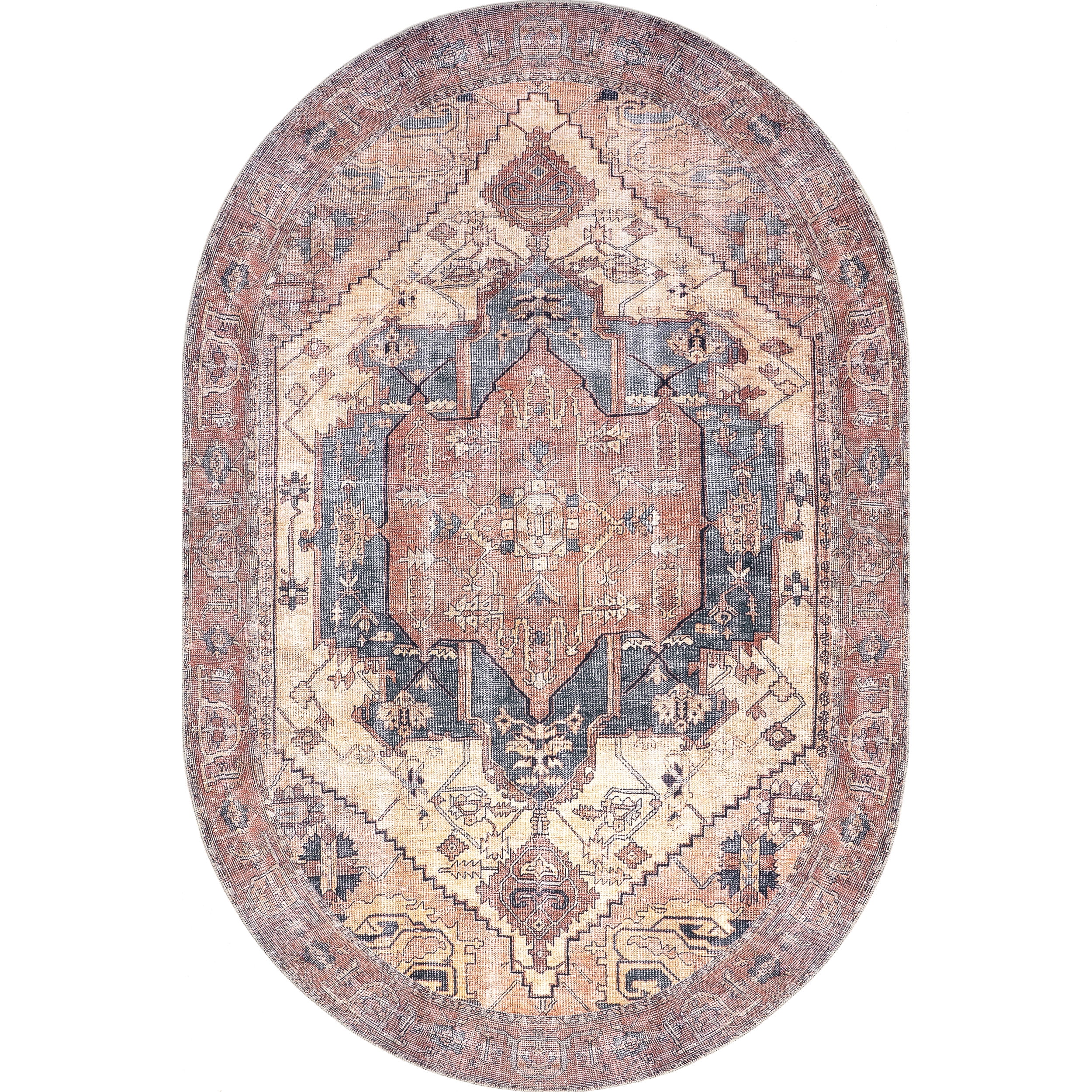 nuLOOM Leslie Transitional Printed Area Rug, 4' x 6', Peach