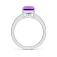 thumbnail image 2 of ANGARA Natural Octagonal 2.9 ct Amethyst Cocktail Ring with Diamonds in 14K White Gold for Women (Size-10x8mm) | February Birthstone, Anniversary, Jewelry Gift for Women | Natural Amethyst Ring, 2 of 9