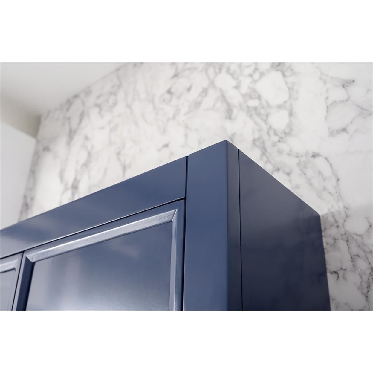 Home Bathroom Indoor 24" Blue Toilet Topper Cabinet 2 Doors - 1 Inner Shelf