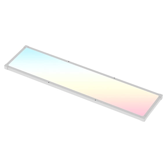 1 Pack 4FT LED Flat Panel Light Surface Mount, Wireless Switch App Control, 50W 5500LM, 3 Color Dimmable Ultra-Thin Ceiling Light for Office Home