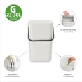 thumbnail image 4 of Kitchen Recycling Bin with Removable Stay-Open Lid and Carry Handle – 6.6 Gal (25L), Dark Gray, Rectangular, Space-Efficient, 4 of 7