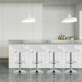 thumbnail image 4 of Gymax Ensemble de 4 Tabourets de Bar Pivotants en Cuir PU Réglables pour Comptoir de Cuisine Chaise de Bar Blanc, 4 of 10