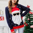 thumbnail image 5 of Women's Fashion Cute Round Neck Pullover Loose Christmas Sweater for Fall and Winter, Festive and Comfortable, Great as Christmas Sweaters for Women and Christmas Gifts,Dark Blue,Size L, 5 of 8