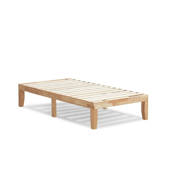 Giantex Solid Wood Platform Bed Frame, Twin, 14 Thickened Slats Support and Ample Storage, No Box Spring Needed, Natural