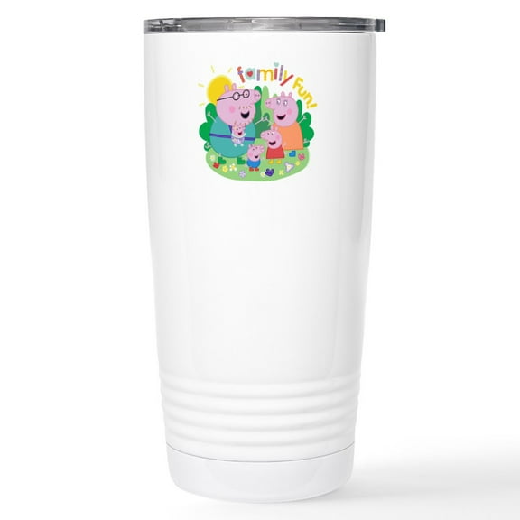 CafePress - Peppa Pig: Family Fun! - Insulated Stainless Steel Travel Tumbler 20 oz.