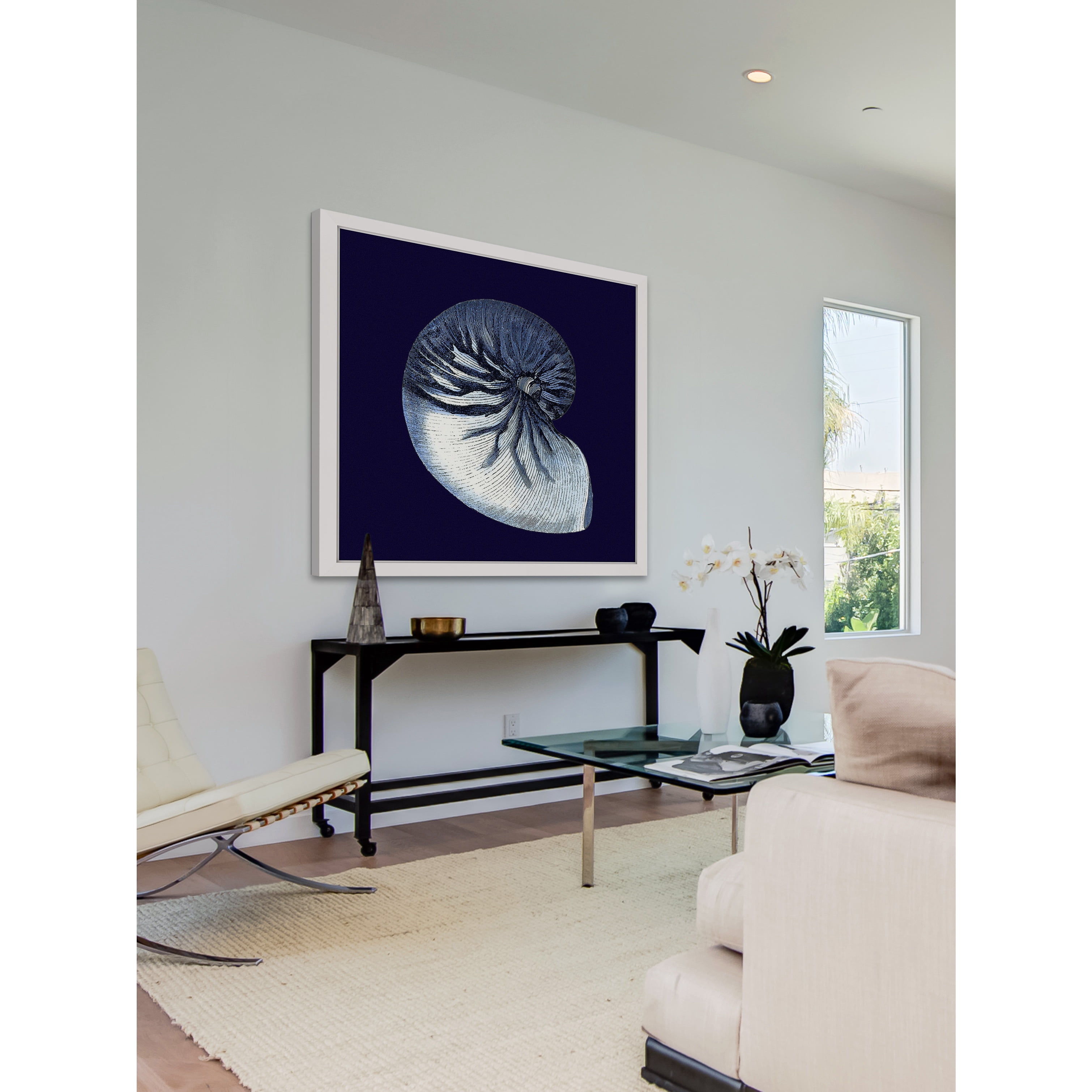 Marmont Hill "Indigo Shell VII" Framed Painting Print