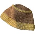 thumbnail image 4 of CoCopeaunts Womens Bucket Hats Autumn Crochet Ladies Handmade Knit Fisherman Hat Female Fashion Two-Colors Casual Bucket Cap, 4 of 8