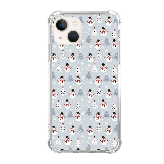 Christmas Snowman Case Compatible with iPhone 14 Plus,Aesthetic Art Design TPU Bumper Cover Case