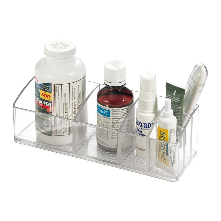  iDesign 42930 Med+ Bathroom Medicine Drawer Organizer, Cabinet  Storage Caddy for Makeup, Contact Lenses, Solution, Cotton Balls, 12 x 3  x 3.5 : Home & Kitchen