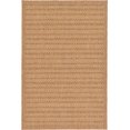 thumbnail image 1 of Unique Loom Outdoor Collection Transitional Indoor & Outdoor Casual Striped Tonal Border Area Rug, 3 ft 3 in x 5 ft, Light Brown/Olive, 1 of 1