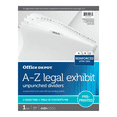thumbnail image 2 of Office Depot Legal Exhibit Unpunched Dividers With Laminated Tabs, Black/White, A-Z, 3585478216, 2 of 2