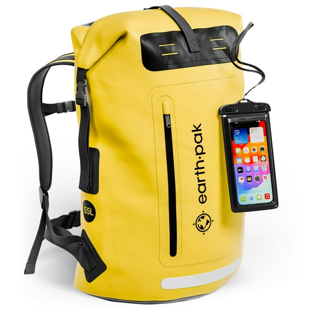 Mochila Impermeable Earth Pak Resistente para Senderismo con Cierre Roll-Top