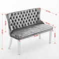 thumbnail image 6 of GZXS Modern Upholstered Banquette Dining Bench, 45.6" 2-Settee Tufted Bench Loveseat with Nailhead Trim, Silver Stainless Steel Legs for Dining/Living Room, Hallway/Entrance Seating, Beige Velvet, 6 of 10