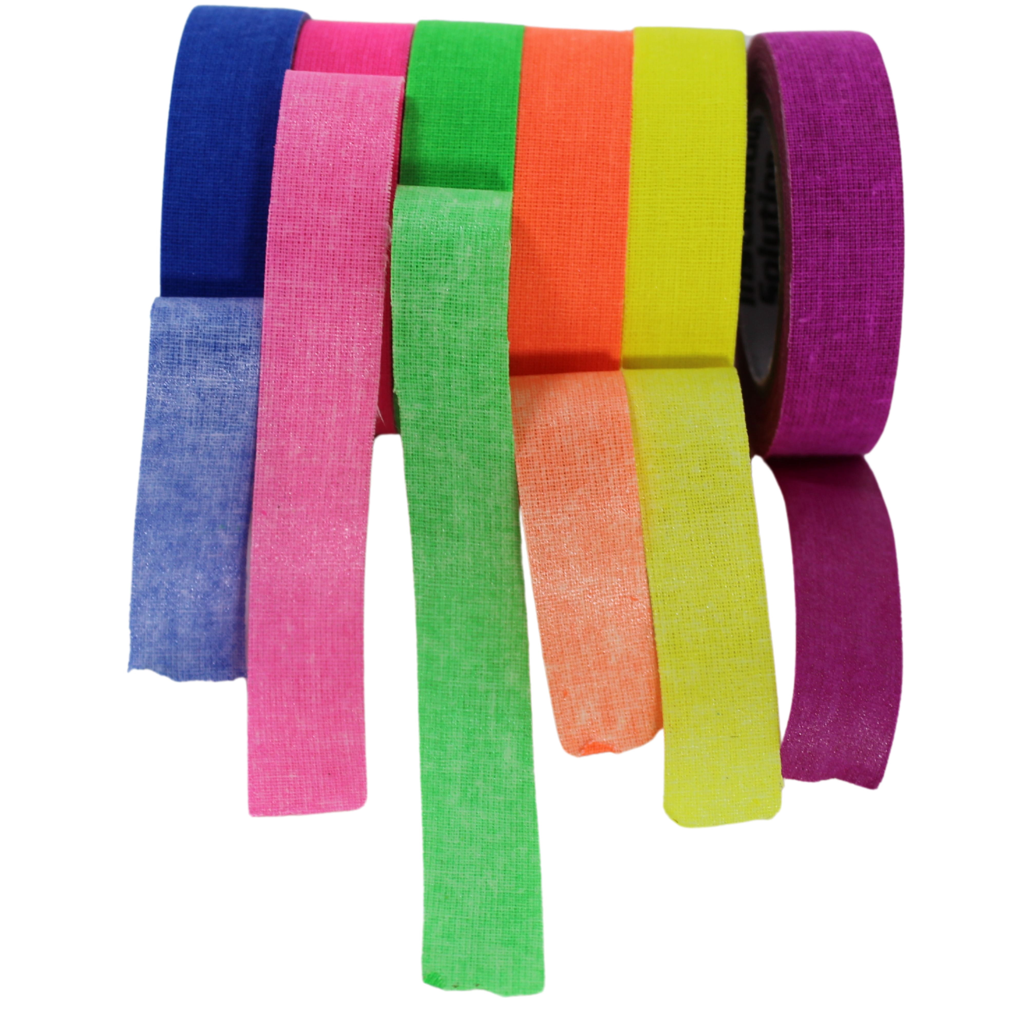 Multi-Color 0.59" x 50 Ft Luminous Cotton Cloth High Heat Harness Copolymer Tape