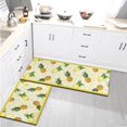 thumbnail image 5 of Pineapple Tropical Plant Kitchen Bathroom Rugs and Mats Set of 2s,Non Slip Cushioned Mat Runner Rug Doormat for Bathroom Kitchen,Sink,Laundry,Bathroom,Pineapple Home Decor,17x30+17x47inch, 5 of 7