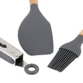 thumbnail image 4 of Gibson Home Holton 7 Piece Silicone Beech Wood Kitchen Tool Set in Grey, 4 of 4