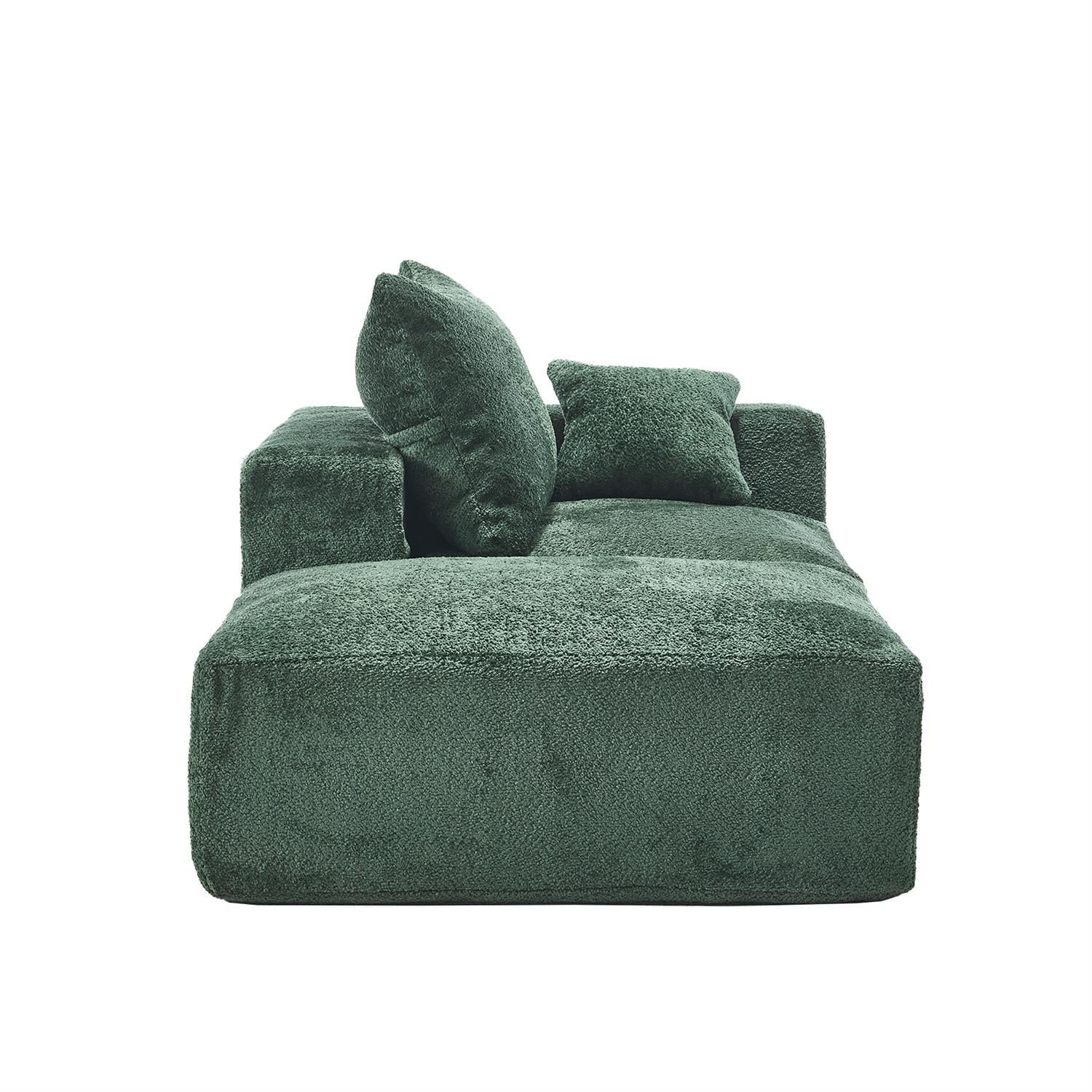Demi Bonn 67" Memory Foam 2-Seater Sofa, Comfy Chenille Fabric Couch, No Assembly Needed, Portable Modern Deep Seat for Living Room, Bedroom, Apartment, Green