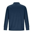 thumbnail image 5 of WAENQINLA Mens Waffle Long Sleeve Shirt Quarter Button Collared Solid Color Golf Shirt Big and Tall Work Basic Pullover Tops Navy XL, 5 of 6