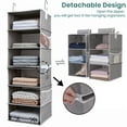thumbnail image 2 of Foldable Hanging Closet Organizer, Storage Hanging Shelves, 6-Shelf, Polyester Fabric, Gray, 12x12x42 inches, 2 of 9