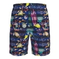 thumbnail image 6 of Kdxio Sea Inhabitans and Herb Pattern Mens Casual Shorts - Drawstring Summer Beach Sports Shorts for Men, 6 of 9