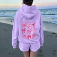 thumbnail image 2 of Multiple Bow Scripture Print Hoodie Women's Oversized Drawstring Pullover Sweatshirt for Fall Winter Casual Outfits, 2 of 9