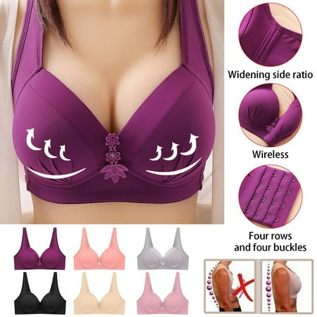 Push Up Bra for Women Plus Size Lace Bras Underwire Brassiere Supportive Comfort Wireless Shaping Bras Breathable Bralettes Skin-Friendly Everyday Underwear Sports Bra M Brassieres Delivered Orders